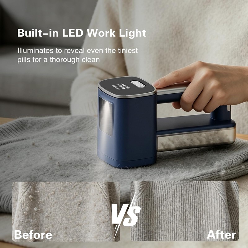 Fabric Shaver Rechargeable Lint Remover with 3 Extra Blades &
