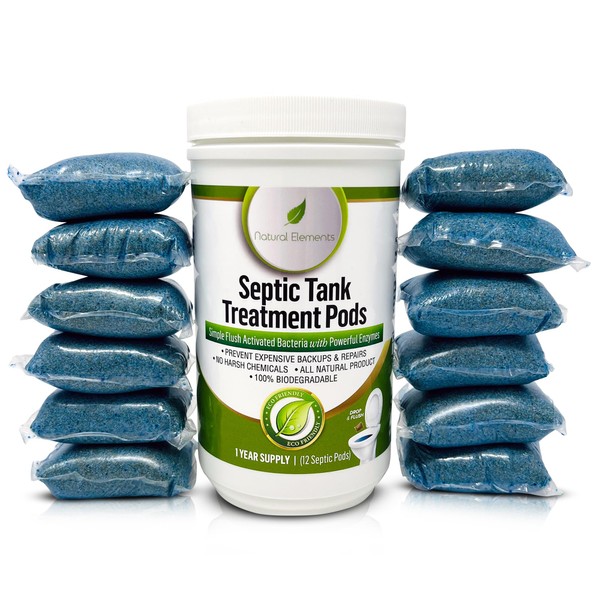Natural Elements Septic Tank Treatment Pods | 1-Year Supply, Pack