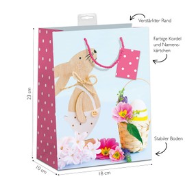 Skorpion Easter Bags Small Pack of 10 - DIN A5 | 18 x 23 x 10 cm, for Filling, with Handle and Name Card | Bags for Easter, Easter Bags, Easter Bags