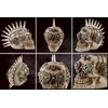 Decorative Skull Steampunk Warboy with Cartridges Mohawk Height Approx. 15