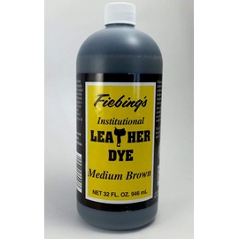 Fiebing's Leather Dye - Medium Brown, 32 oz - alcohol based penetrating & permanent leather dye
