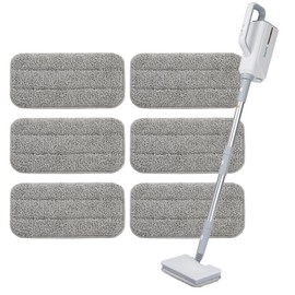 Seyola 6-Pack Microfiber Mop Pads for Seyola Steam Mop Cleaner, Washable and Reusable Replacement Mop Pads