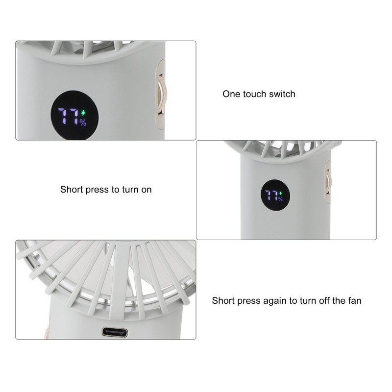 Handheld Fan Multifunction 100 Levels Stepless Speed Intelligent Digital Display