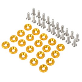 20Pcs Billet aluminum bumper fender M6 screw bolt washer engine bay dress up kit,Gold