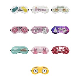 Sleep Mask Travel Relax Eye Cover Bed Emoji Nap Blindfold His Pink Princess Princess [042]