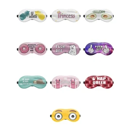 Sleep Mask Travel Relax Eye Cover Bed Emoji Nap Blindfold His Pink Princess Princess [042]