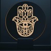 CREATCABIN Hand of Fatima Decor Wall Wooden Wall Art Crystal
