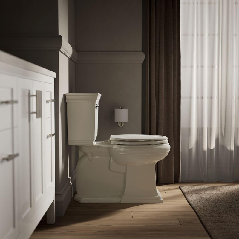 KOHLER 4647-96 Stonewood Toilet Seat Elongated,Wood Toilet Seat, Elongated Toilet