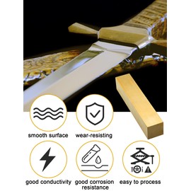 Pelopy 2 Pcs Brass Square Bar 1 x 1 x 5 Inches Metal Brass Flat Bar Stock Solid Brass Bar Stock for Knife Making, DIY Crafts