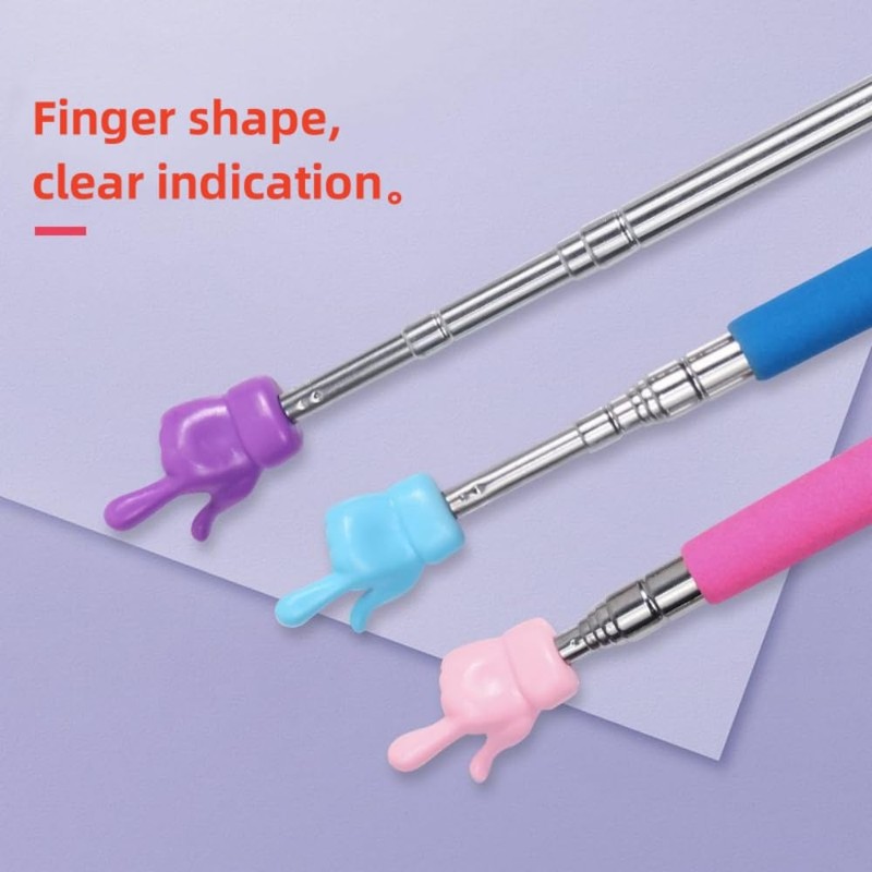 Teacher Pointer Sticks Finger,Pointer for Classroom,Telescoping Hand Pointer, Retractable Classroom