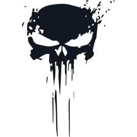 3LEGENDS LLC Art Punisher Skull car Truck SUV Window Decal Sticker (12", Black)