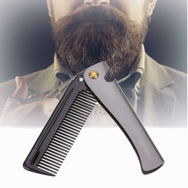 Peine De Bolsillo Plegable Para Moldear El Bigote, Peine De Dientes Redondos De Acero Inoxidable, Peine Antiestático Para El Cabello Y La Barba Para Hombres(02#)