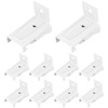 KOLAKO 10 Pack White Metal Curtain Track Brackets, Wall Mount,