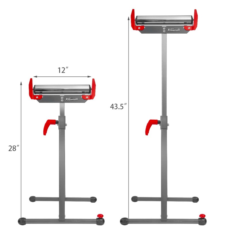 XtremepowerUS Folding Roller Stand 250 LBS Height Adjustable Roller Support