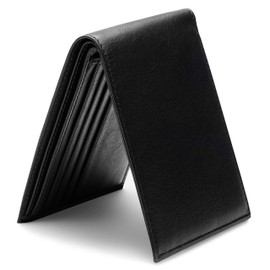 Bosca Men’s Leather Wallet, Nappa Vitello Executive I.D. Wallet For Men With 5 Card Slots, Black