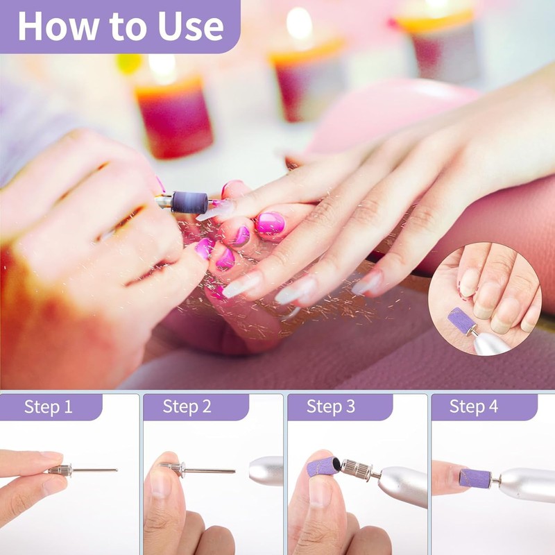 Sanding Bands for Nail Drill, 200 Pcs Nail Sanding Bands