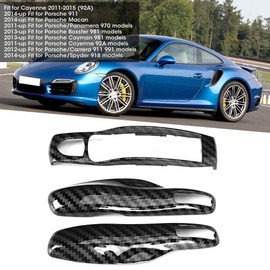Key Chain Trim, 3pcs/Set ABS Carbon Style Car Key Cover Fits Cayman/Macan/Car Carbon Fibre Key Cases