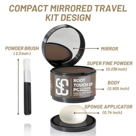 SOVONCARE Instantly Hairline Powder, Shadow Gray 0.14 Ounce for Touch Up , Thinning, for Women Root Cover Up Conceals Hair Loss Light Auburn