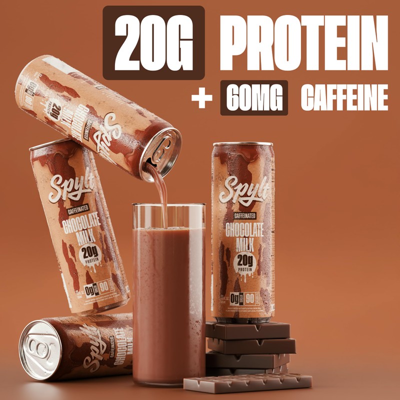 Spylt High Protein Chocolate Milk with 60mg Caffeine & 20g