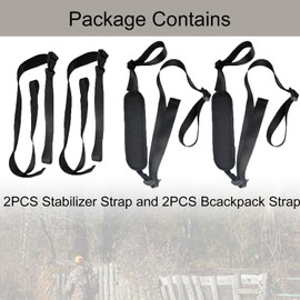 Otomitake 4PCS Tree Stand Backpack Straps and Stabilizer Straps Treestand Carrying Shoulder Strap and Utility Strap for Holding Climbing Tree Stand Transport System Deer Hunting Accessories Black