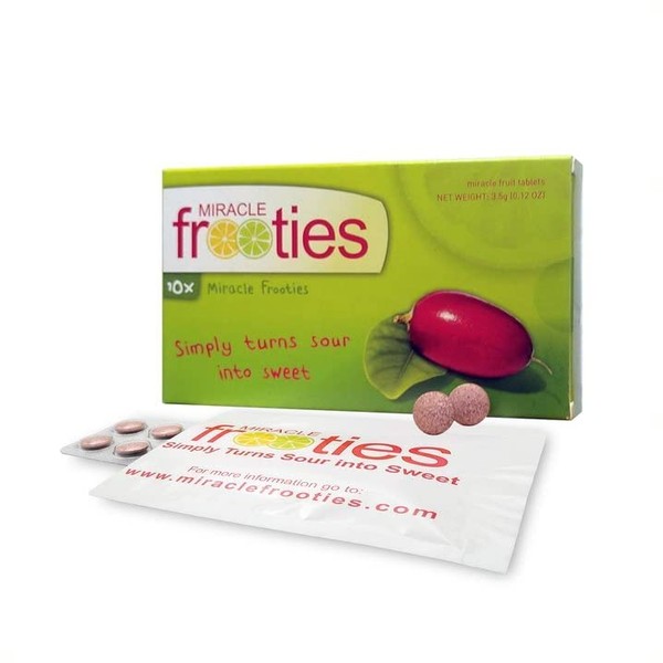 Miracle Berry Fruit Tablets by Miracle Frooties, Sour to Sweet Flavor Change, Taste Shift Magic Miraculin, Sugar Free Cut Sugar Intake 100% Natural Grown, 10 count Green Box