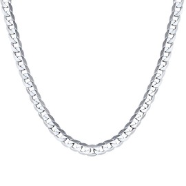 Rapper Chain Silver Chain for Man 5mm 22 inch Silver Cuban Curb Chain