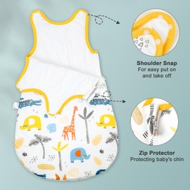 FLYISH DIRECT 2.5 Tog Sleeping Bag, Baby Swaddle Sleeping Bag 100% Cotton, Baby Grow Bag, Baby Sleeping Bag 12-18 month 2.5 Tog, 83cm, Dinosaur, L