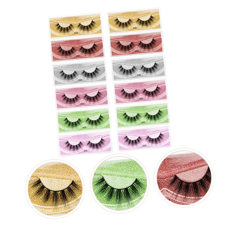 Healeved 12pairs False Eyelashes Thick and Flared Natural Look Grafting