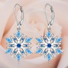 Snowflake Earrings for Women Sterling Silver Winter Snow Flower Leverback
