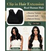Ugeat Human Hair Clip in Extensions 18 Inch Jet Black