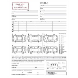 2 Part Vehicle Auto Transport Bill of Lading and Invoice Form