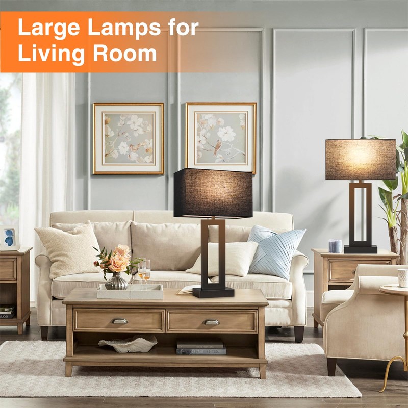 Seealle 22" Tall Living Room Lamps for Night Stands -