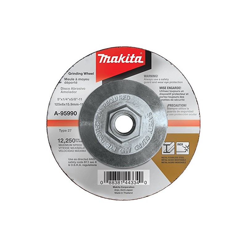 Makita A-95990 5" x 1/4" x 5/8-11" Hubbed INOX Grinding