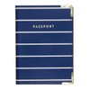 Eccolo Travel Passport Cover Case with Storage Pocket, Blue Striped