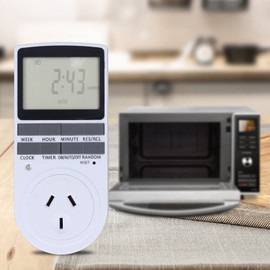 24 Hour Digital Timer Outlet, 7 Day Programmable Timer Indoor, On/Off Programs Electrical Plug Timer, Timed Power Switch for Aquarium, Grow Light, Fan, Pets, Home, Kitchen (AU