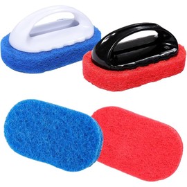 Pack of 4 Cleaning Brush Sponge, Pool Cleaning Hand Scrub, Bathtub Tile Cleaning Sponge, Decontamination Sponge Brush, Brush for Bathtub Tiles Flooring Bathroom Kitchen