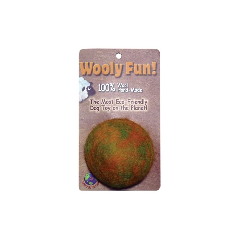 One Pet Planet 86002 2-Inch Wooly Fun Ball Dog Toy