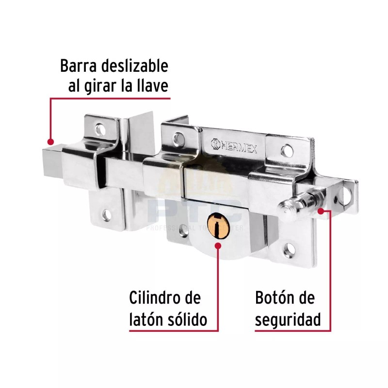 Hermex CB-40IB Fixed bar lock, left, blister