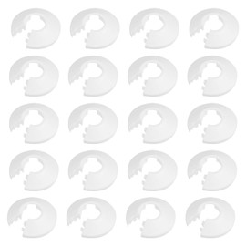 FUIPVGI Pack of 20 Single Heating Pipe Rosette Pipe Collars Radiator Pipe Covers Plastic Pipe Cover Rosettes Heating Pipe Cover for Radiator Pipes Heating Pipes (White)