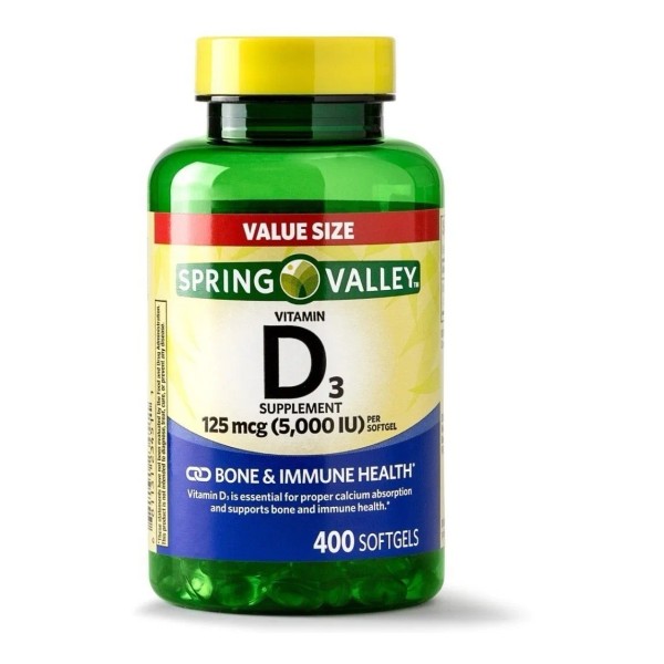 Spring Valley Vitamina D3 Premium 125 Mcg 5,000Iu 400 Softgels