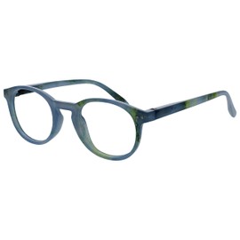 OPULIZE Zen Fernbrille Kurzsichtigkeit Kleine Runde Rahmen Federscharniere Kratzfest Türkis Herren Damen M24-Q -1.00