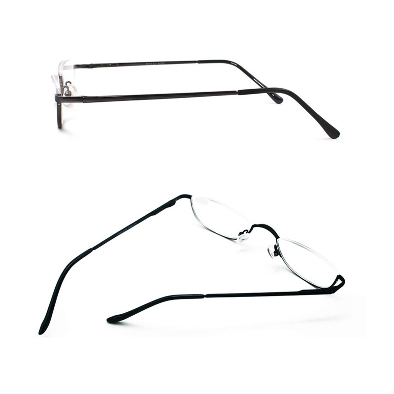 COVESATO Half Frame Reading Glasses, Half Metal Moon Readers for