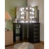 Soldow Vanity Desk with Mirror & Lights, White Makeup Desk