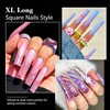 2XL Square Nail Tips, Long Half Cover Gel Tips 312