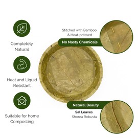 MantraRaj 27cm Jumbo Disposable Plates Biodegradable 20 Pcs Leaf Plates Compostable Plates