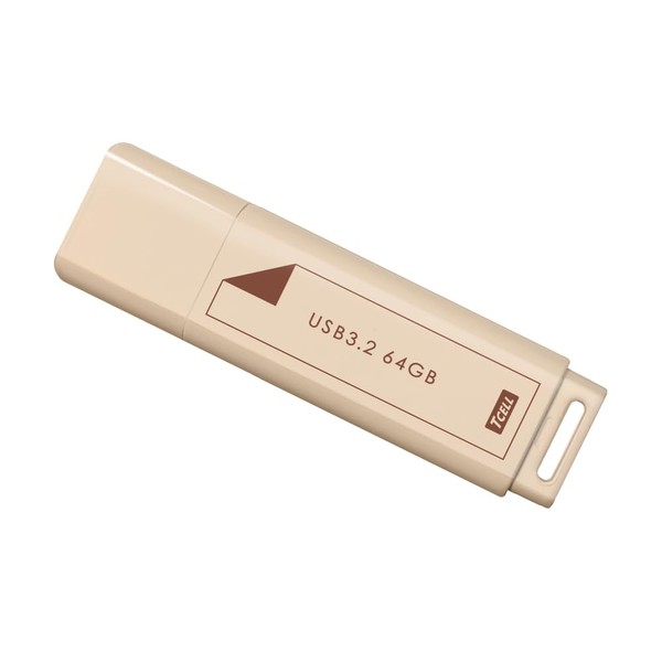 TCELL Stationery Style (Milk Tea) USB Flash Drive, 64 GB,