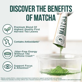 Jade Leaf Matcha Organic Ceremonial Grade Green Tea Powder - Farm Direct First Harvest - Single Serve Stick Packs - Authentic Japanese Origin (30 Count Single Serve Stick Pack Pouch)