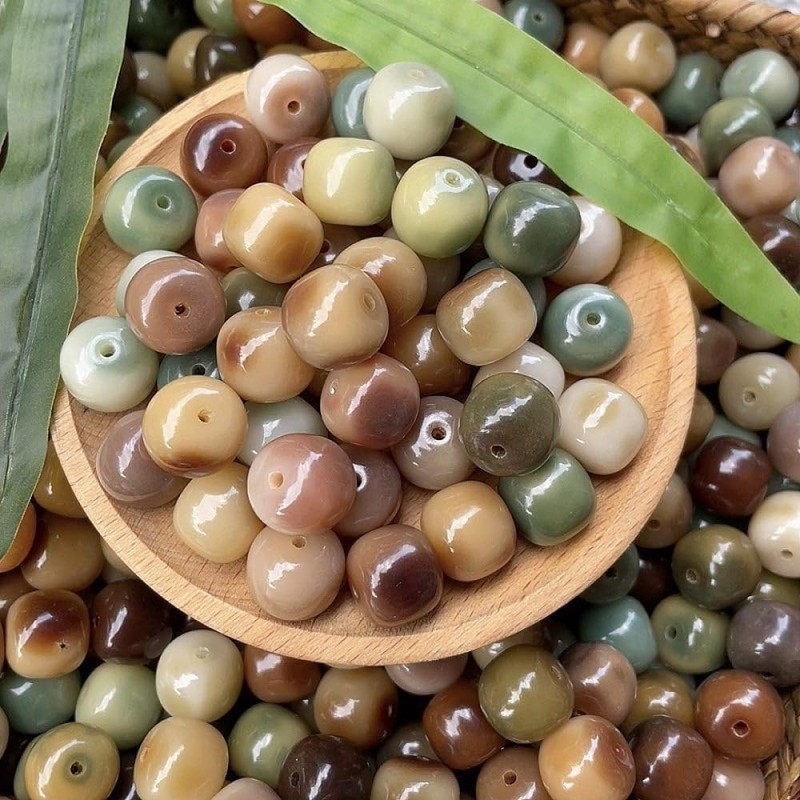 qbodp 100 Pcs 12mm Mixed Beads for Jewelry Making, Bodhi