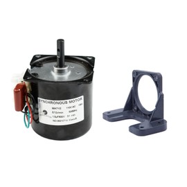 CHANCS 60KTYZ Synchronous Gear Motor AC 110V 8/10r/min CW/CCW Control 18W with 1PC Gear Motors Mounting Bracke Fixed Seat Holder