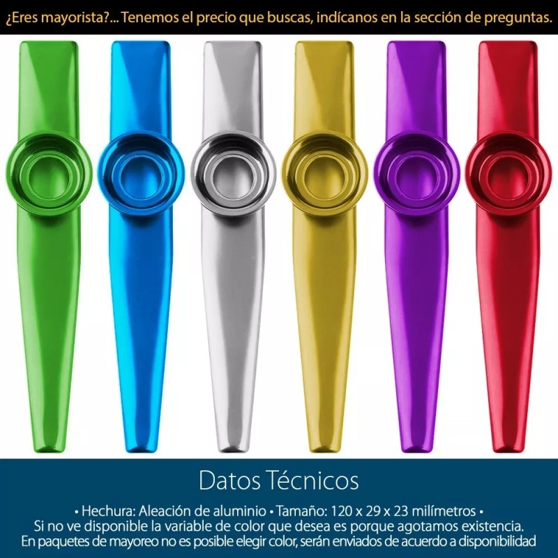 Mercader Digital Kazoo Instrumento Musical Flauta Diafragma De Metal /colores